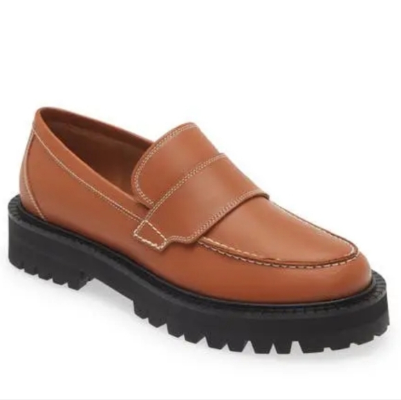 ATP ATELIER Arechi Platform Loafer - Brandy/ Contrast Stitch - Picture 1 of 8